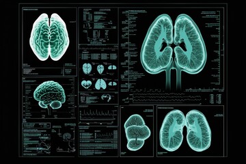 Poster - 3D illustration of a health UI interface.