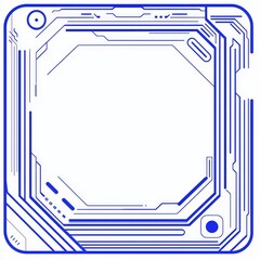 Aufkleber - Background of abstract futuristic blue glowing technology sci fi frame with a UI design for a user interface