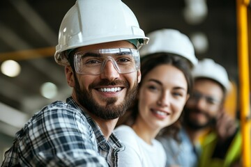 Aufkleber - Mechanic wearing safety helmet working on maintaining and testing factory equipment, a job of engineer in manufacturing and construction