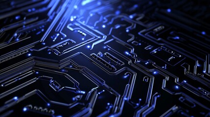Aufkleber - Technology digital line corner structure cyber data network connection concept. Abstract 3d futuristic fly trough illustration background.