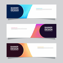 Wall Mural - Vector set of landscape banner background design concept. Colorful background business layout template