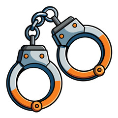 Handcuffs vector illustration isolated on a white background