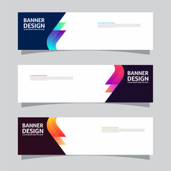 Wall Mural - Vector set of landscape banner background design concept. Colorful background business layout template