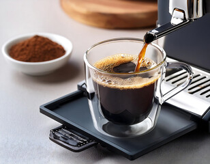 black coffee made coffee maker morning