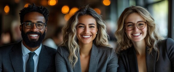 Diverse Business Professionals Smiling Together