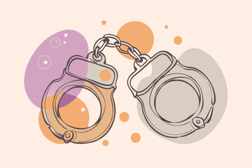 Handcuffs vector silhouette isolated on a white background