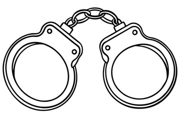 Handcuffs vector silhouette isolated on a white background