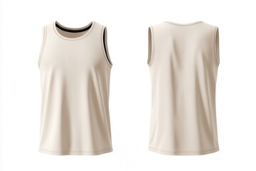 Wall Mural - Blank Beige Tank Top Mockup   Front and Back View