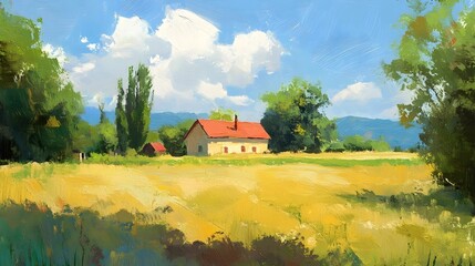 Country side landscape paint