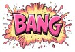 © Werckmeister - The word 'BANG' in pink, written on the top of an anime-style cartoon on white background