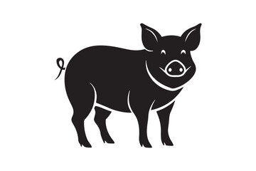 Wall Mural - Pig silhouette vector illustration, Pig silhouette vector. Pig silhouette PNG 