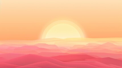 Canvas Print - Sunset over Pink Mountains