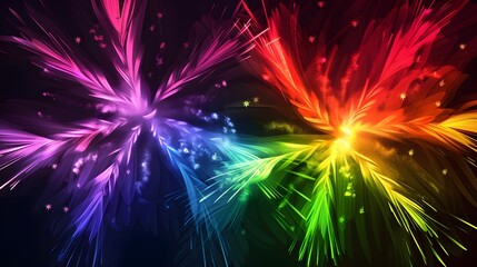 Wall Mural - Rainbow Fireworks: Colorful rainbow-shaped fireworks, symbolizing diversity and inclusivity. 
