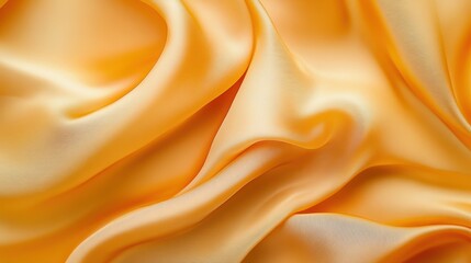 Canvas Print - A close up of a yellow silk fabric with some folds, AI