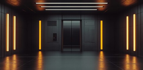 Fototapete - Stocke. Space galaxy ship decoration hud with AI. Graphic Art.