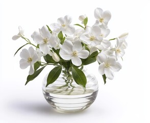 Poster - A vase filled with beautiful white flowers, a transparent png file with an isolated cutout object and a shadow.