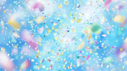 Canvas Print - Flying neon confetti on a golden background makes this party festive and colorful