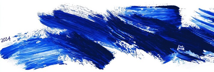 Aufkleber - Strokes of a blue paintbrush painted by hand isolated on a white background