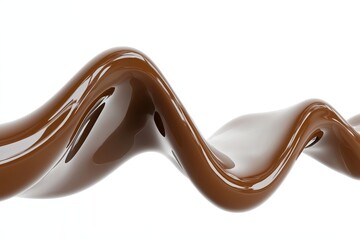 Aufkleber - There is a swirl of dark brown chocolate, coffee, or cocoa liquid isolated on a clear transparent background, with little chocolate bubbles floating in the liquid fluid element.