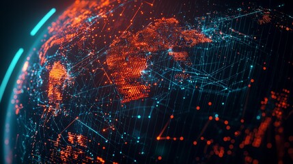 Fototapete - Software for managing global supply chains with a dynamic interface