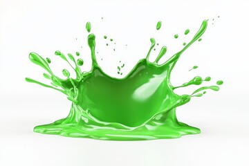 Canvas Print - Green milky matcha wave swirling or flowing against a background, wiggling fluid of green tea.