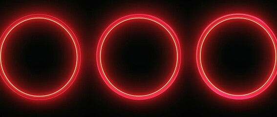 Aufkleber - The HUD circle design features neon red concentric circles with subtle grid patterns, adding depth and complexity to the minimalist dark background.