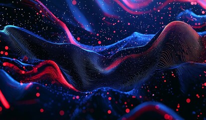 Leinwandbilder - Intertwined DNA strands in abstract digital art