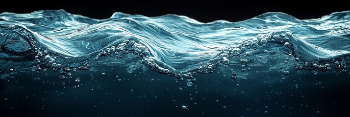 Poster - A close-up of a vibrant turquoise water surface designed with dynamic ripples - great for your projects!