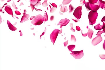 Aufkleber - Isolated on a white background, colorful flower petals falling.