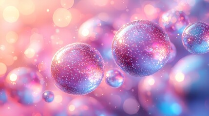 Aufkleber - Motion graphics and abstract colorful spheres on a vibrant background.