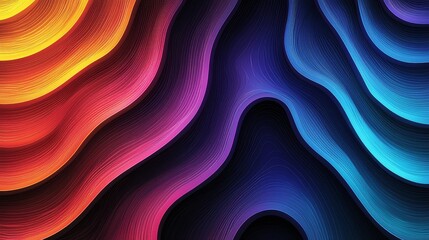 Fototapete - A dynamic pattern and texture are created by abstract colored waves of vibrant hues.