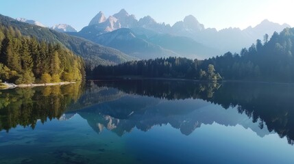 Wall Mural - mountain lake reflections