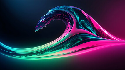 Wall Mural - abstract colorful background, futuristic wavy shape