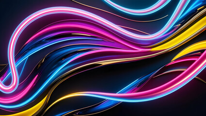 Wall Mural - abstract multicolored wavy background with some smooth lines in it