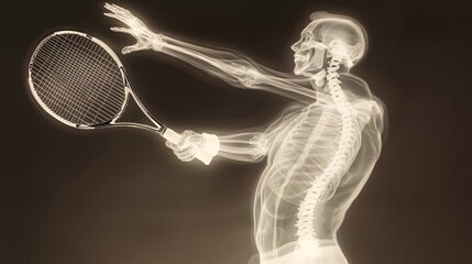 Wall Mural - X-Ray of tennis player