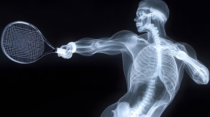 Canvas Print - X-Ray of tennis player