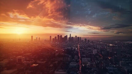 Canvas Print - Los Angeles Sunset Skyline