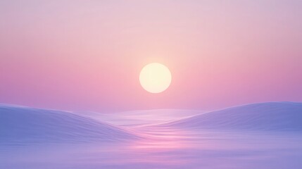 A fading sun icon representing depression, set against a light purple background with soft shadows. Focus on the sun. No people.