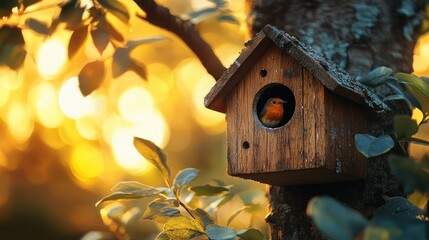 Poster - Robin in a Birdhouse