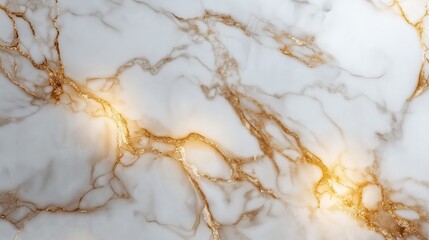 Canvas Print - White marble with gold veins, elegant and luxurious.