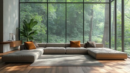 Wall Mural - Very beautiful living room design with interesting high end decor elements picture