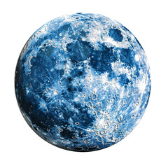 Wall Mural - detailed view of the moon with a blue color palette