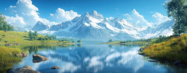 Wall Mural - Mountain Lake Reflection