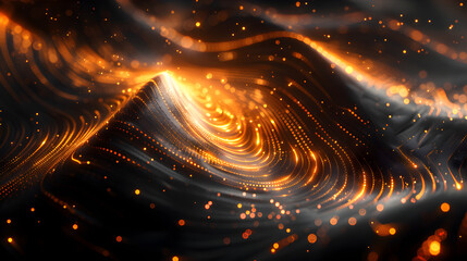 Abstract lights vector background with glowing gold stars