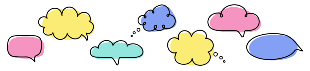 Wall Mural - Cartoon speech bubbles set. Cartoon style balloons. Vector illustration