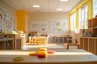 © Archibalttttt - Empty kindergarten classroom interior with sunlight shining through windows