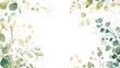 © chutikan - A wedding frame illustration with hand-drawn botanical elements, including vines and leaves, creating a soft, romantic border on a clean white background.