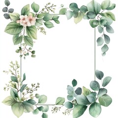 Wall Mural - Botanical Frame on White --v 6.1 Job ID: e6c8481b-4ae8-4204-87bc-72141497cac6