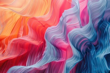 A colorful, abstract painting with a blue and orange swirl, generative ai image