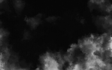 abstract black and white realistic smoke clouds with shadow overlay effect background. mystery dark 